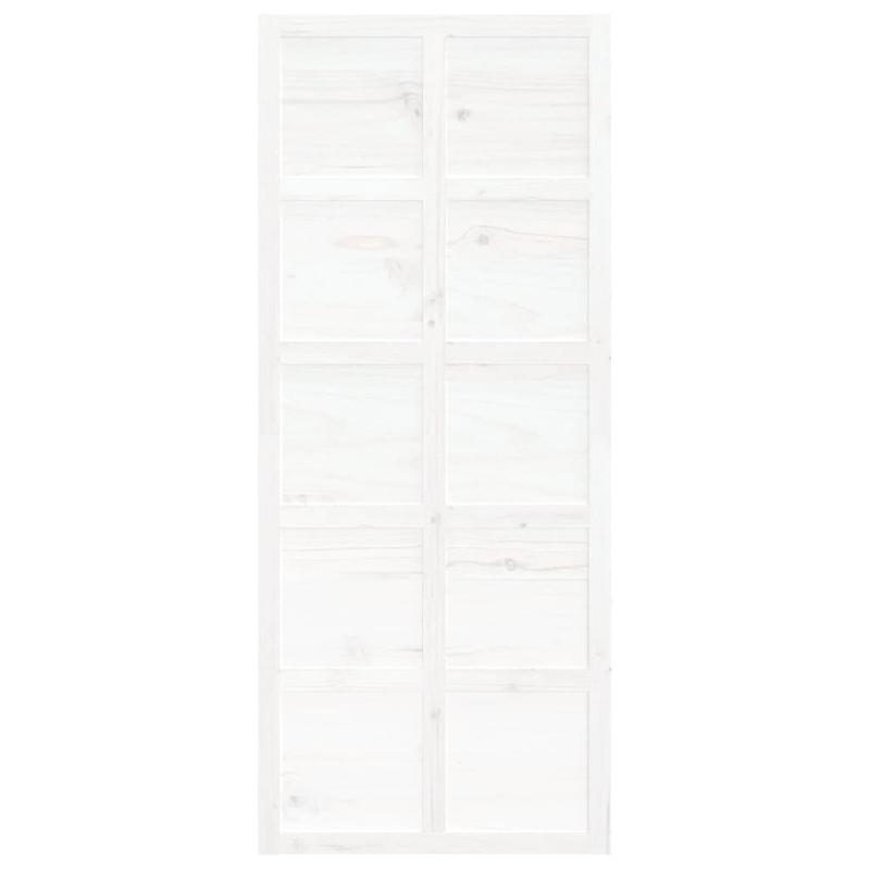 Vidaxl porte de grange blanc 90x1,8x214 cm bois massif de pin 824634_2