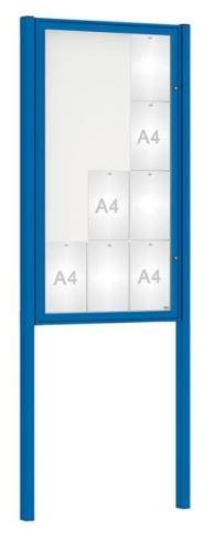 Vitrine Classique peinte sur poteaux - affichage simple face - 4 à 21 A4 - Plexi choc_2