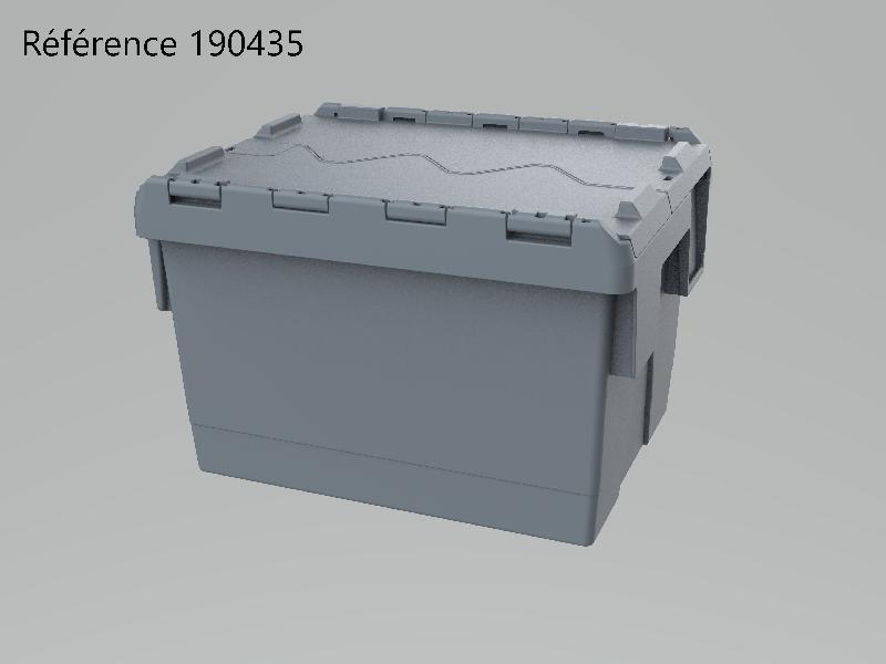 Bac navette économique - 190438 – Gris - 600 x 400 x 416 mm_2