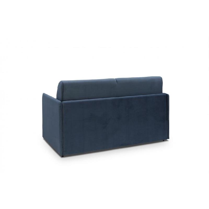Canapé lit express COLOSSE - Couchage 140 cm - Matelas 22 cm mémoire de forme - Velours bleu marine - Convertible rapide_2