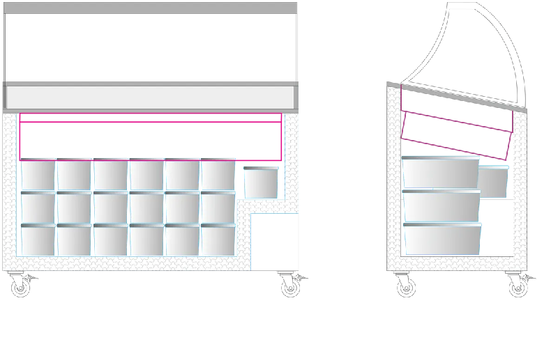 Vitrine a glace IC400SCE-SO (352 / 325 L) Blanc TEFCOLD_2