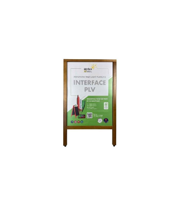 Chevalet trottoir porte affiches bois couleur miel - 70 x 50 cm - Référence : LSTF70MI_2