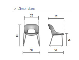 Ensemble de 4 sièges d'accueil en tissu - Piétement chromé HOLE - Référence 8109 SR M_2