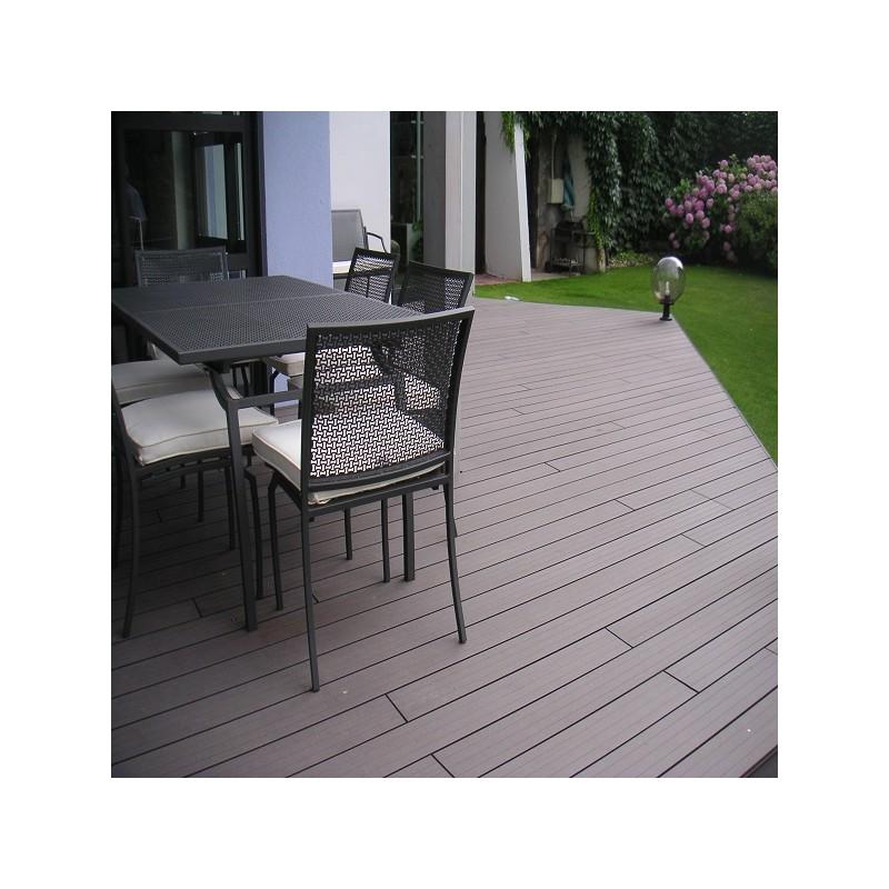 Lame terrasse bois composite alvéolaire Qualita - Gris carbone - 360 cm x 14 cm x 2,5 cm - Surface couverte 0,5 m² - Garantie 10 ans_2