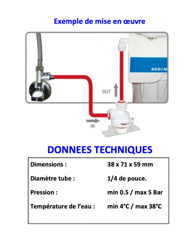 Stop fuite 1/4 à pastille de coton - Coupe circuit pour filtre à eau_2