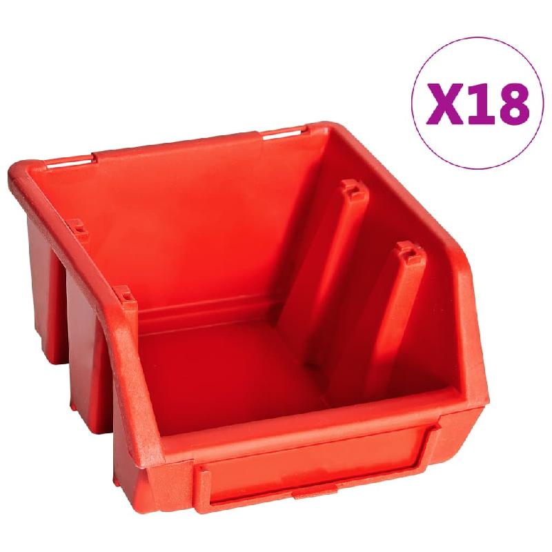 Vidaxl kit de bacs de stockage et panneaux muraux 32 pcs rouge et noir 146281_2