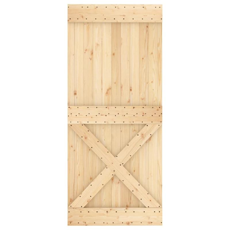 Vidaxl porte coulissante et kit de quincaillerie 90x210 cm pin massif 3202982_2
