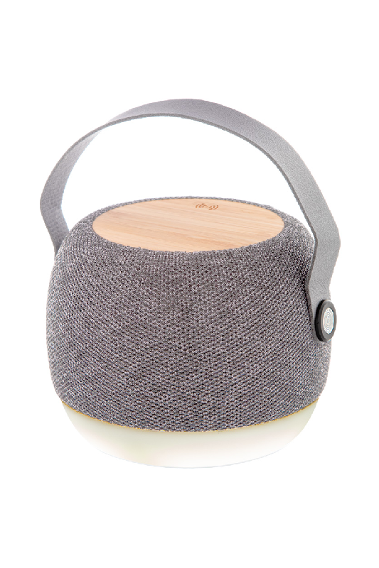 Enceinte Bluetooth - Boîtier ABS recyclé - Tissu RPET - LED - Chargeur sans fil bambou 15W - Batterie 1200 mAh_2