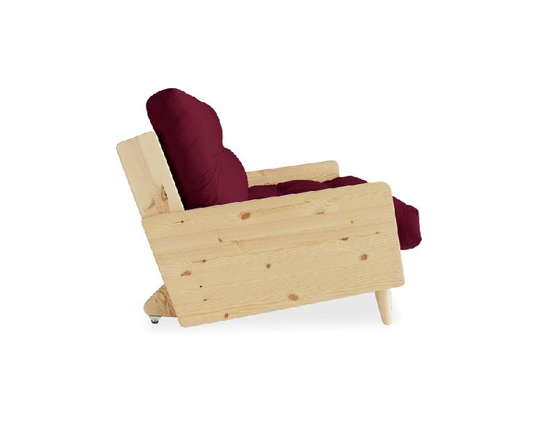 Canapé 3 places convertible Indie - Style scandinave - Futon Bordeaux - Couchage 130x190 cm - Marque Karup_2