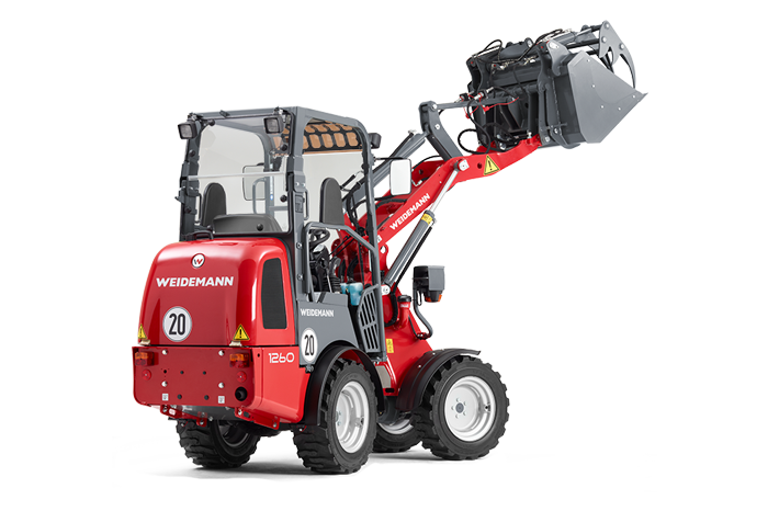 Machine compacte Weidemann 1260 adaptée à divers chantiers