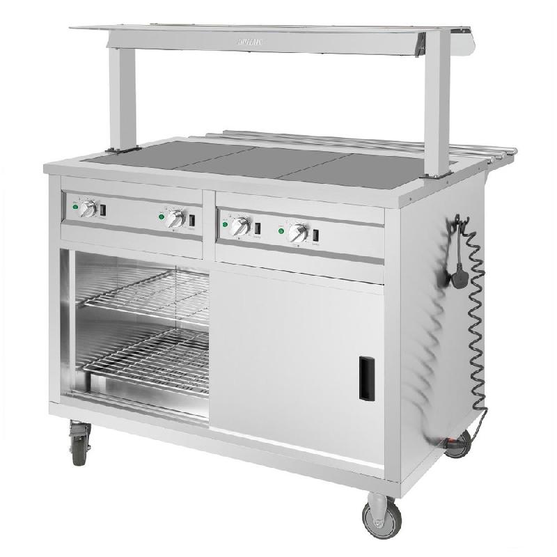 Buffet central mobile avec plaque chauffante 3 x GN 1/1 - Buffalo - JB186_2