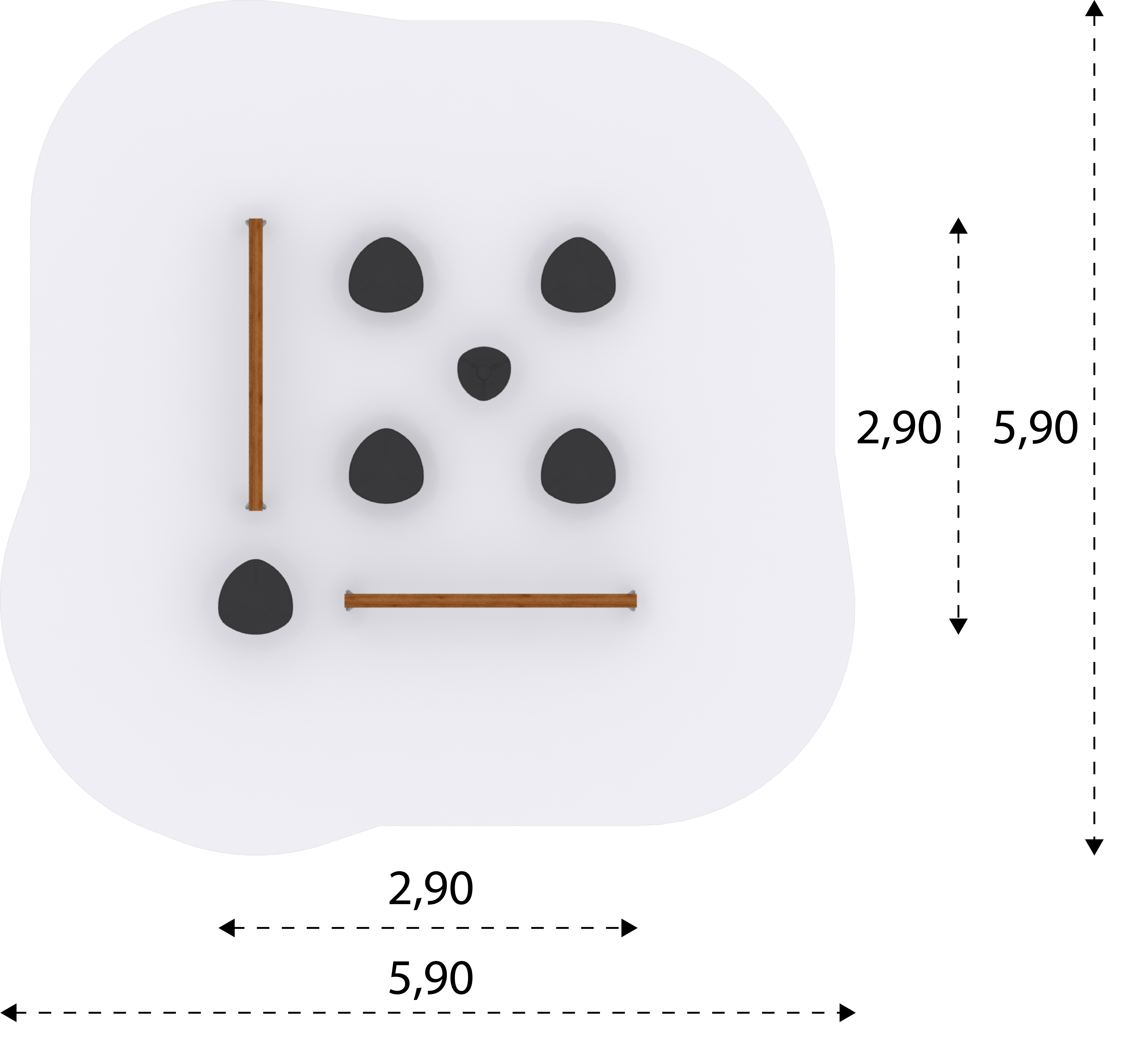 Parcours d'équilibre Function pour enfants - HAGS - réf 8056746 - Rouge, fondation à enterrer_2
