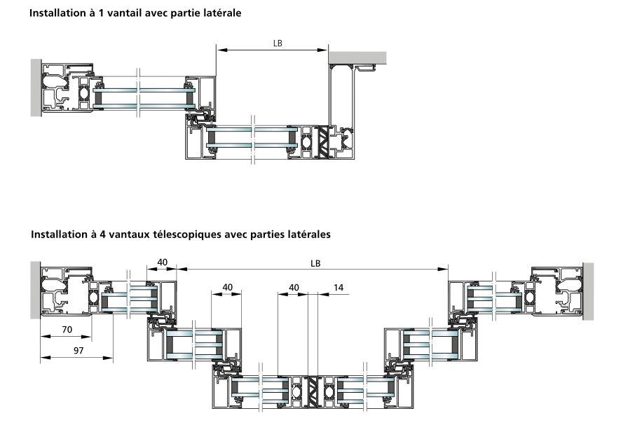 Porte coulissante à 1 ou 2 vantaux pour une isolation optimale