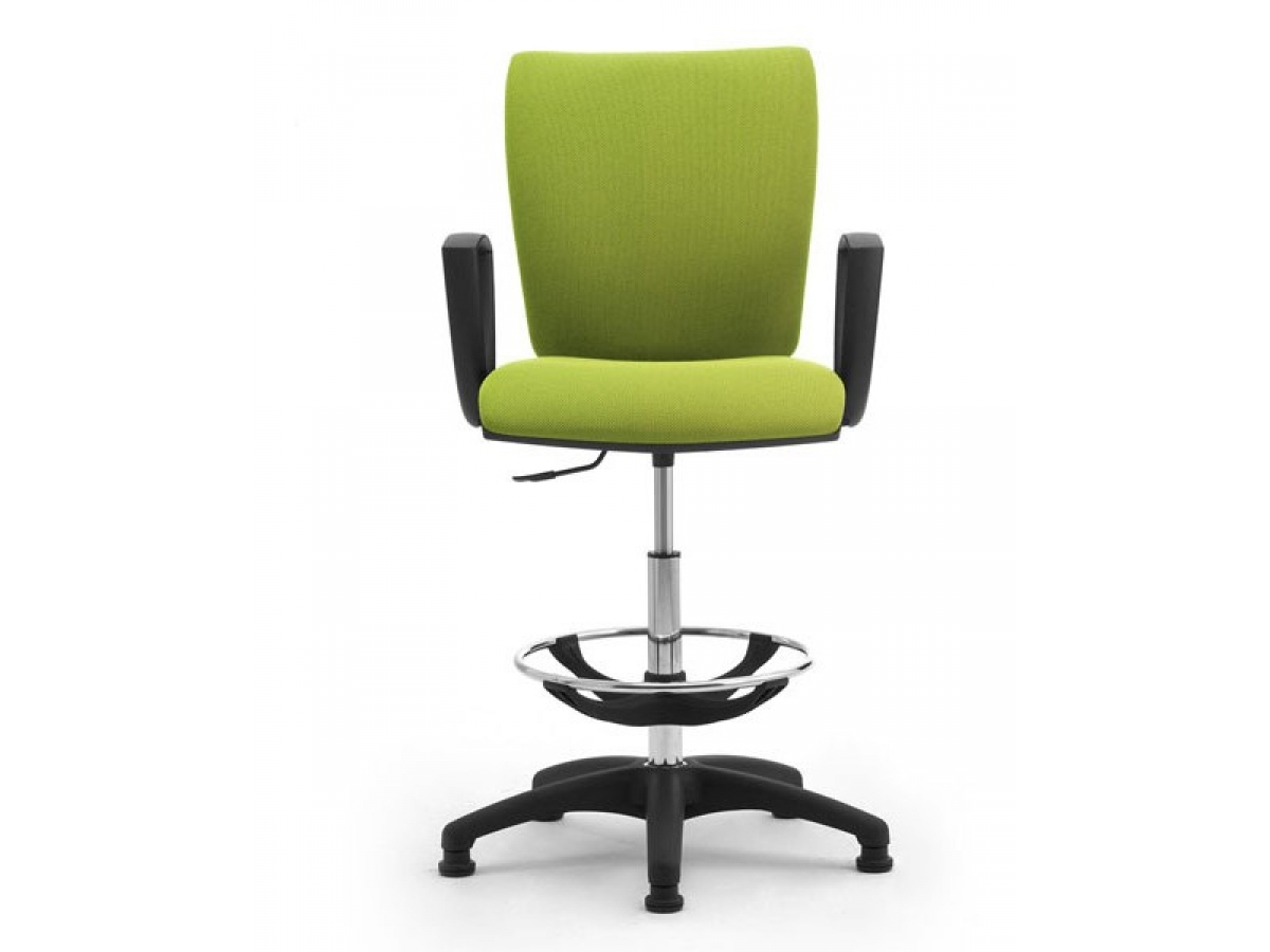 Siège haut tapissé surélevé SPRINT - pour poste de travail en hauteur avec repose-pieds réglable et revêtement antibactérien_2