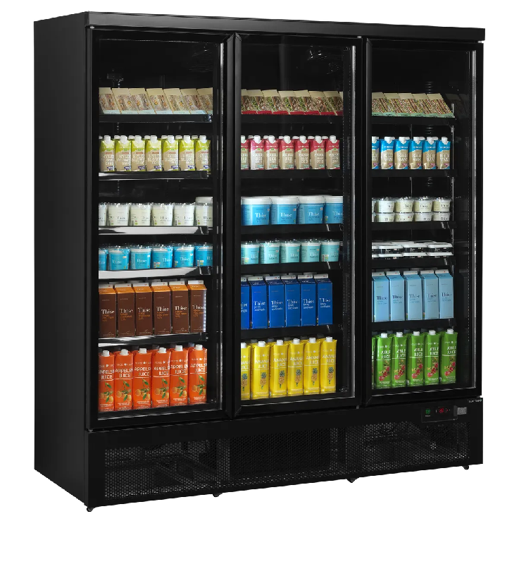 Vitrine réfrigérée noire Atom Maxi C3DBB - 3 portes  TEFCOLD_2