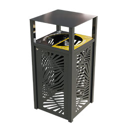 Corbeille publique Canopée en tôle galvanisée - découpe laser - volume 65L ou 110L_2