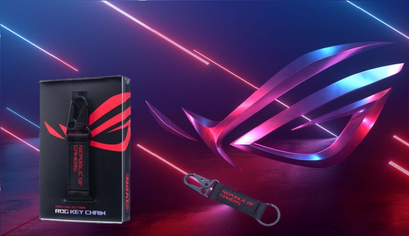 Pochette de clés transportable - accessoires ASUS ROG - polyester et métal - 13x3x0.3 cm - 17g_2