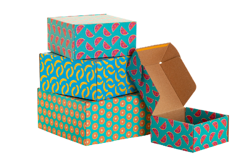 Boîte postale carrée en carton ondulé - impression couleur sur mesure avec bande auto-scellante_2