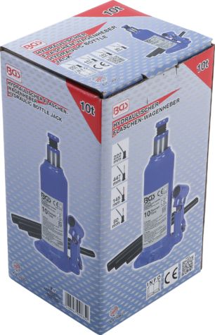 9885 - Cric à vérin hydraulique BGS Technic - Capacité de chargement 10T - Avec soupape de sécurité et tige de piston télescopique_2