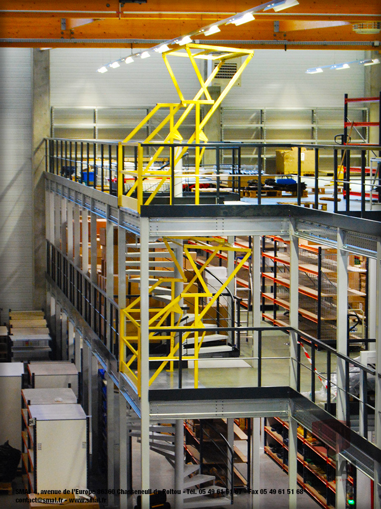 Plateforme / mezzanine sur 2 niveaux - Grandes portées - Charge jusqu'à 1000 kg/m²_2