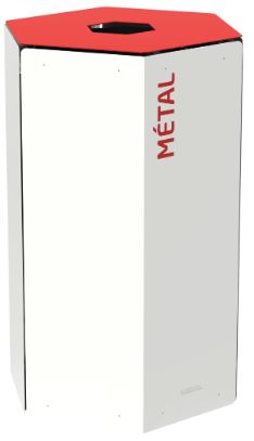 Corbeille de tri sélectif 50L - Acier poudré anti-UV - Hexatri_2