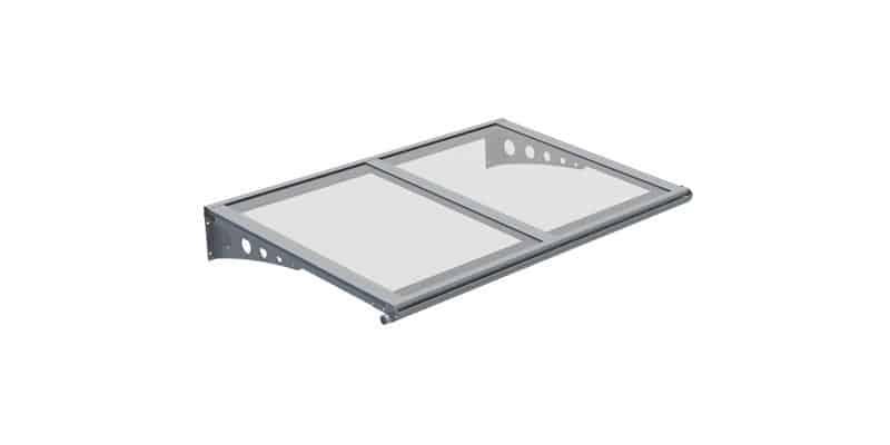 Piana - Marquise pour bâtiments modernes avec supports percés et crochets en acier de 200 mm_2