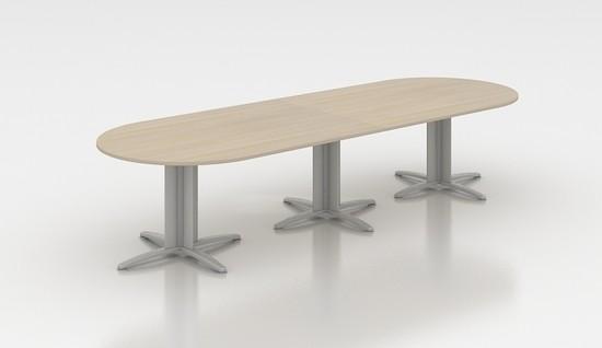 Table de réunion ovale évolutive Sigma - Mobel Linea - Anthracite, Acacia foncé, 300_2