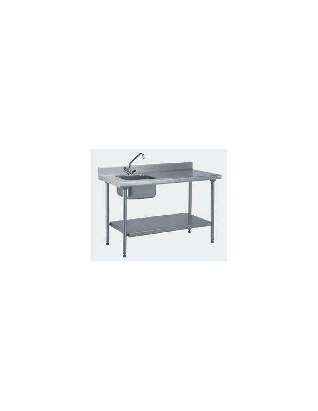 Table inox du chef - un bac à gauche 400x400x250 mm avec étagère basse - Tournus Equipement_2