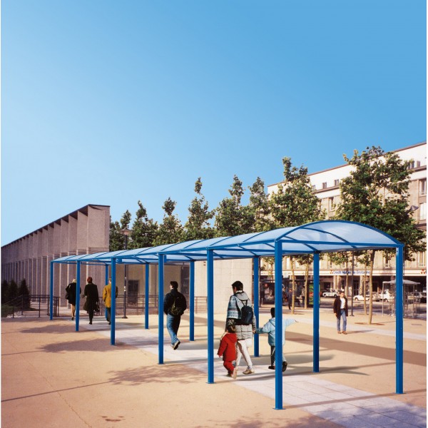 Abri vélo semi-ouvert multifonction - structure acier - bardage polycarbonate - éclairage LED intégré_2