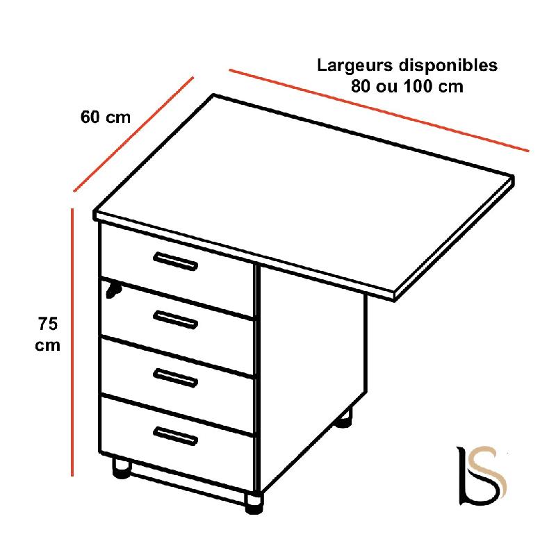 Bureau d'angle de manager avec caisson X3 - Officity - Anthracite, Noyer canaletto, 4 tiroirs, 180 x 180 cm_3