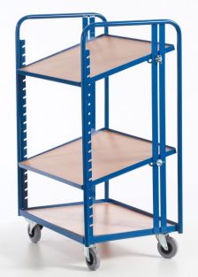 Chariot porte-bacs Kalidesk - 200 kg - Plateaux bois inclinables - CC001-0462_2