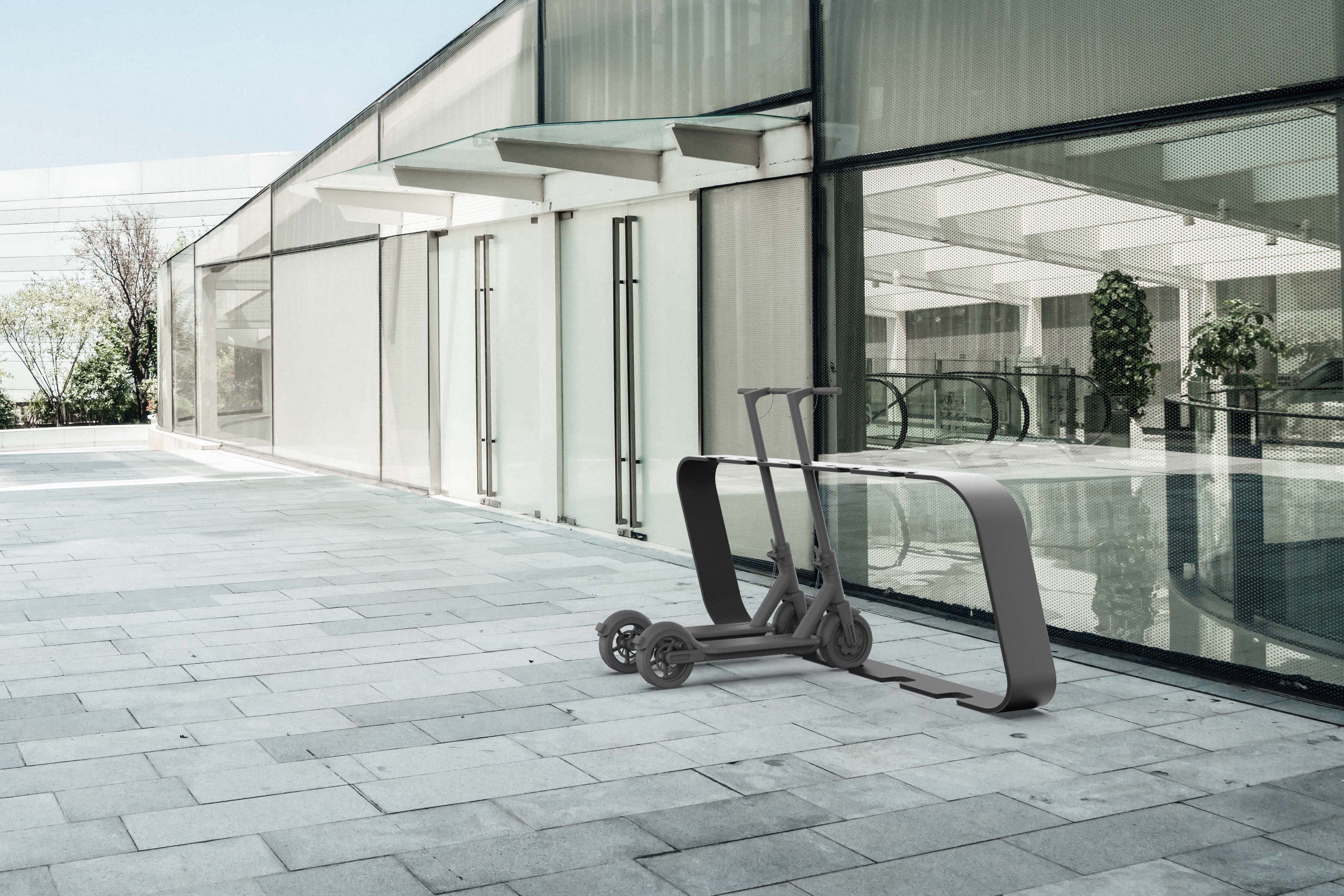 Rack pour trottinettes à 5 places sécurisée et adaptable, répondant aux besoins des utilisateurs urbains et ruraux_2