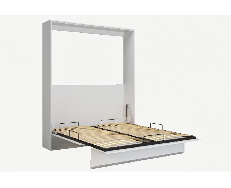 Armoire lit escamotable Genius blanc mat - ouverture assistée - couchage 160x200 - ultra plate pour gain de place_2