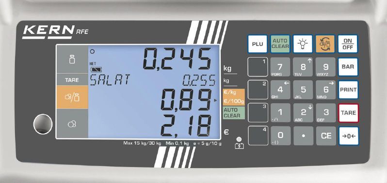 Balance commerciale poids-prix Kern RFE-6K3M - Direct Pesage - 6kg - 2 écrans LCD - Homologable pour transactions_2
