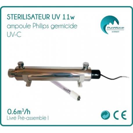 Stérilisateur UV 11W - Ampoule Philips - Kit complet avec réacteur inox et ballast 220V_2