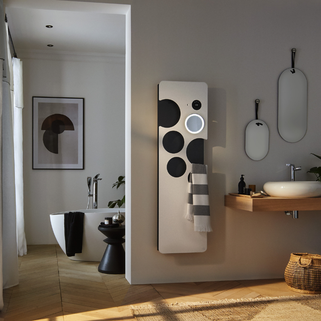 OOK Radiateur sèche-serviettes et soufflerie 1500W connecté Blanc satiné fond Anthracite - Intuis - NEK2525TCEC_2