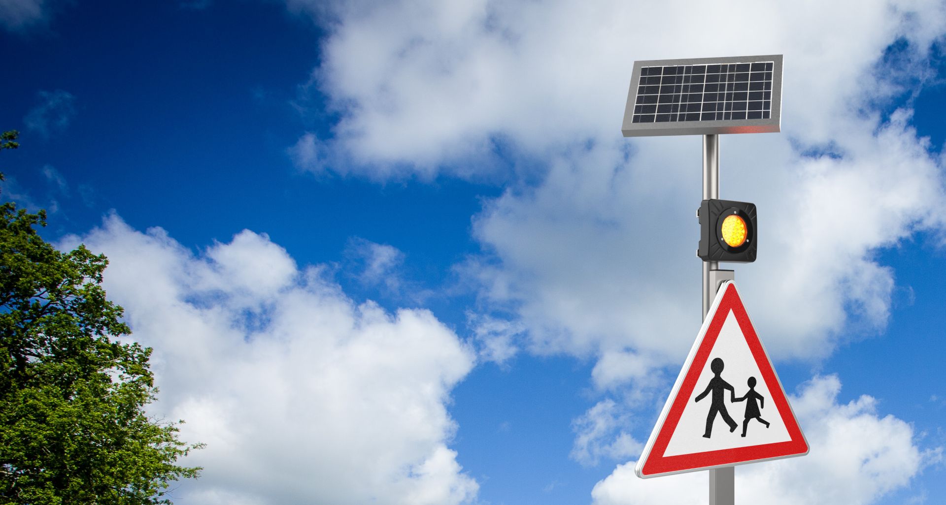 Balise de signalisation lumineuse EVOFLASH - LED haute performance - Détection de vitesse et autonomie solaire_2