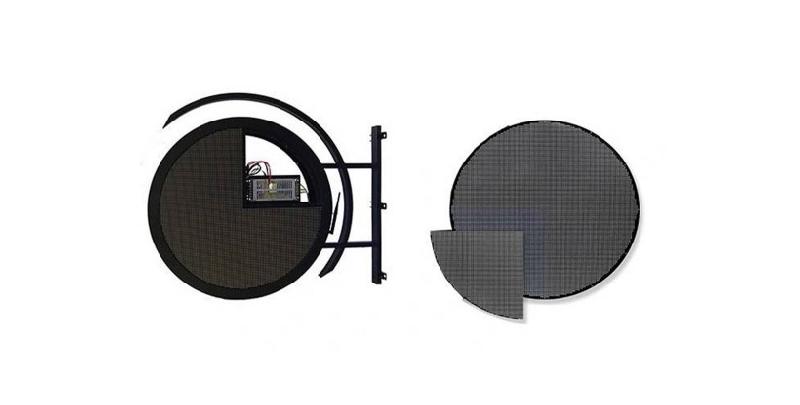 Enseigne drapeau LED ronde programmable - double face - connectivité Wi-Fi - IP65_3