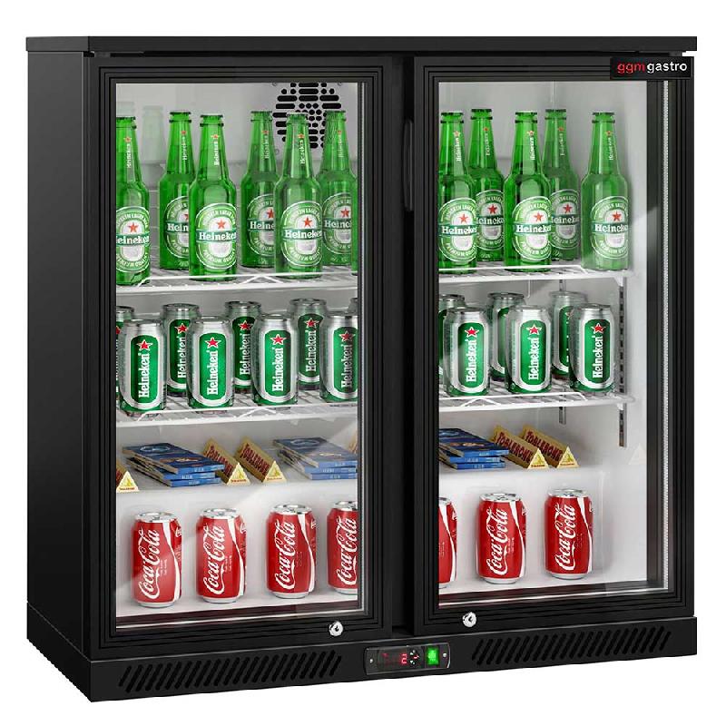 Arrière-bar réfrigéré 2 portes battantes vitrées - 220 litres | BKTG2SN_2