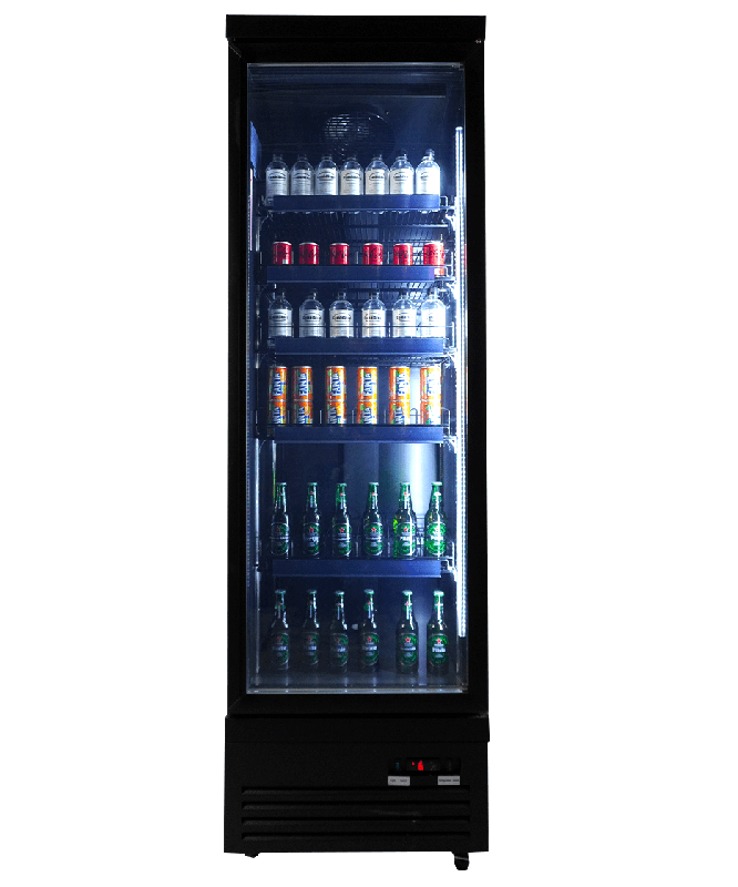 Réfrigérateur 1 porte en verre noir ceb-500r bl l620 7526.0100 COMBISTEEL_2