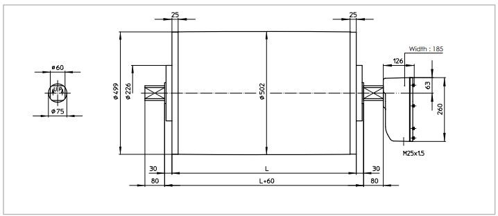 TM 500 - Tambours moteurs Powertrans - Étanchéité IP66, vitesse 0.80ms à 3.2ms, puissance 11Kw à 30Kw_2