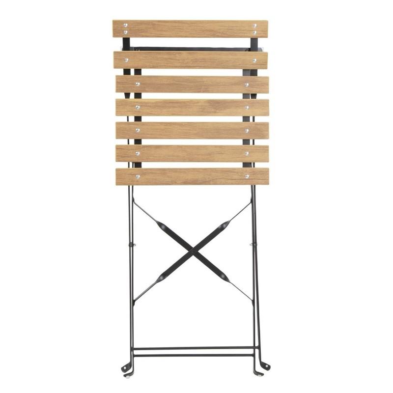Chaises de terrasse pliantes Perth effet bois (lot de 2) | Bolero - FU539_2