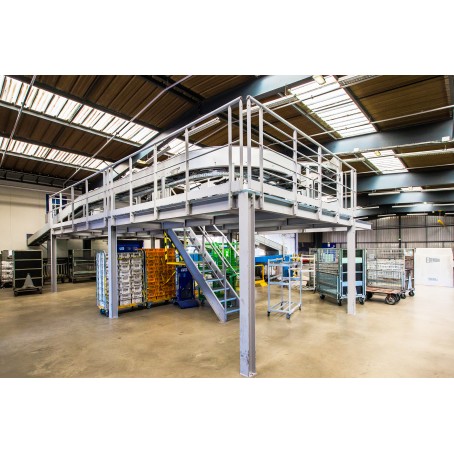 Mezzanine industrielle sur poteaux - augmentation de surface avec structure auto-stable métallique_2