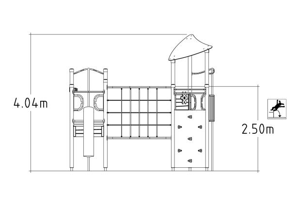 Structure multi-jeux 5 à 12 ans - Uniplay Abbax 8048383 - Poteaux et panneaux bois - Hags_2
