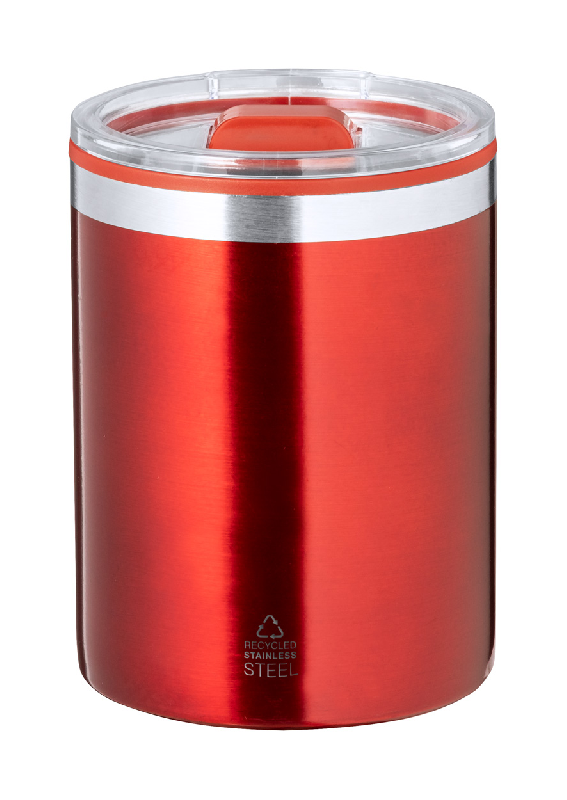 Mug thermos - isotherme à double paroi en acier inoxydable recyclé - 400 ml - couleur rouge_2