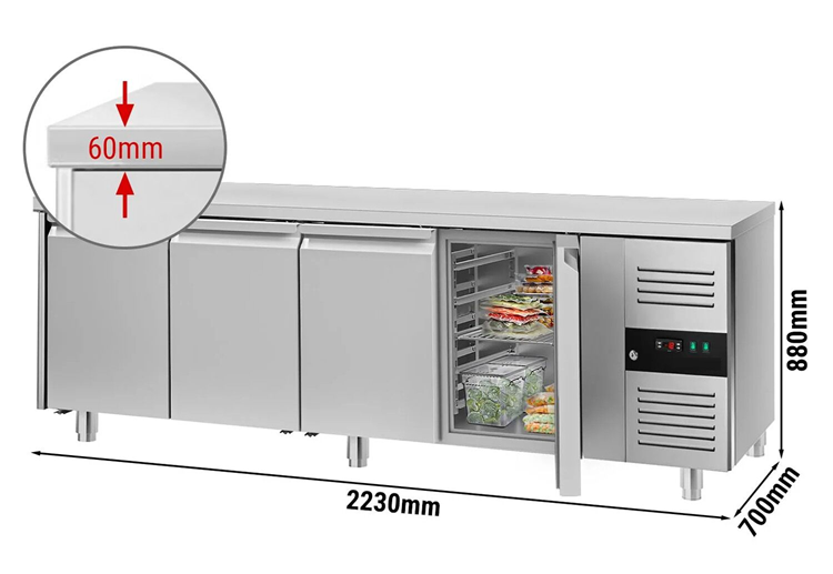 Table réfrigérée négative (congélateur  -18 °c jusqu'à -22 °c) 4 portes_2