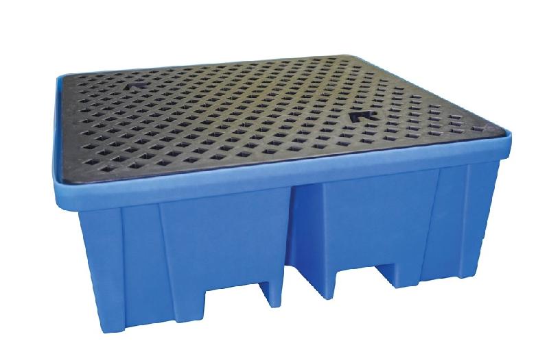 Bac de stockage 4 fûts debout - rétention produits dangereux - acier galvanisé ou polyéthylène_2