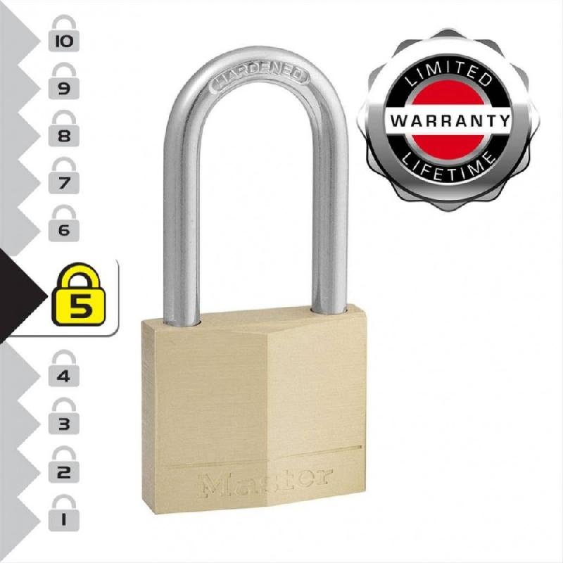 Cadenas à clé MASTER LOCK - laiton massif 40 mm - anse acier cémenté 6 mm - usage intérieur/extérieur_2