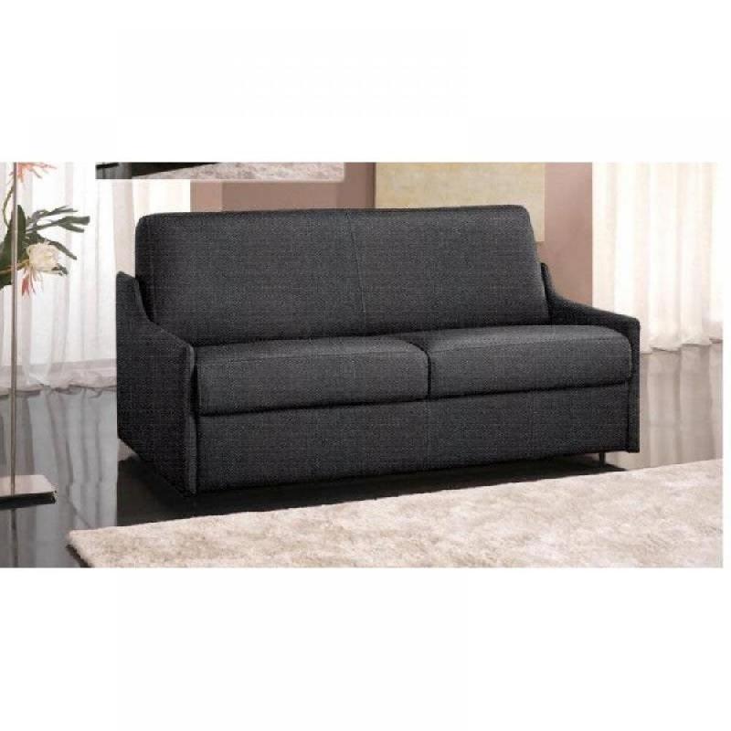 Canapé lit convertible express Luna 2-3 places - Tweed gris graphite - Matelas 16 cm - Couchage 120x197 cm_2