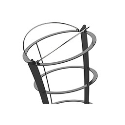 Corbeille anti-vandalisme en acier - SPIRALE - 110L - Fixation au sol sur platine - Gris manganèse_2